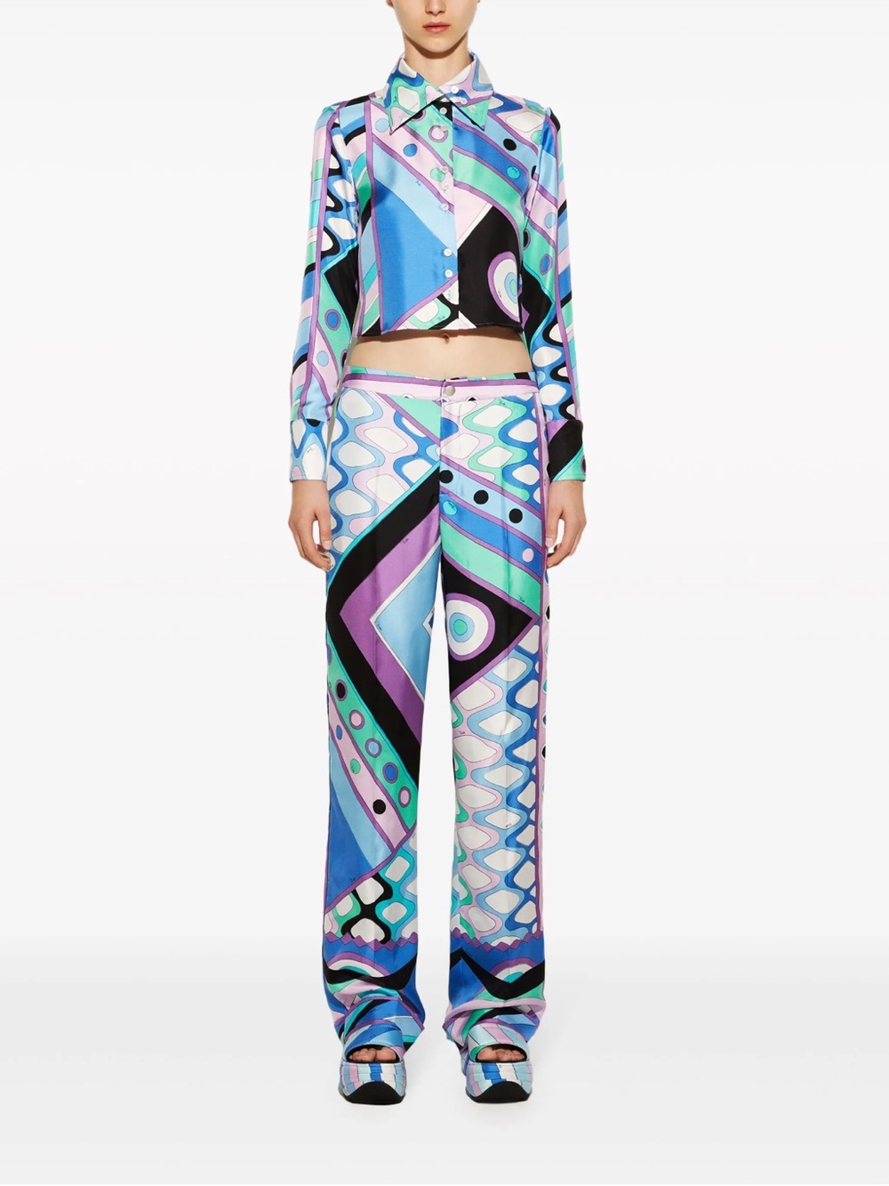 Pucci Vivara print silk pants NWT